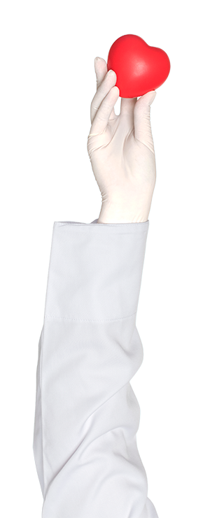 Eine helfende Hand hält ein kleines, violettes Herz, Symbol für einfühlsame Pflege bei Adelux